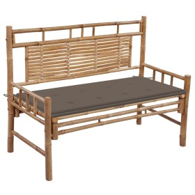 Garden bench with bamboo cushion 120 cm by , garden benches - Ref: Foro24-3063884, Price: 125,03 €, Discount: %