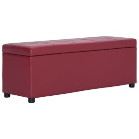 Bank with storage space 116 cm synthetic leather burgundy by , Benches for halls and storage - Ref: Foro24-281313, Price: 159...