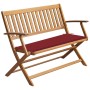 Solid acacia wood garden bench with cushion, 120 cm by , garden benches - Ref: Foro24-3064248, Price: 124,99 €, Discount: %