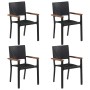 Juego de comedor para jardín 5 piezas negro de , Conjuntos de jardín - Ref: Foro24-3067808, Precio: 320,64 €, Descuento: %