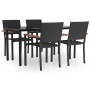 Juego de comedor de jardín 5 piezas ratán sintético negro de , Conjuntos de jardín - Ref: Foro24-3156680, Precio: 385,99 €, D...