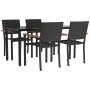 Juego de comedor de jardín 5 piezas ratán sintético negro de , Conjuntos de jardín - Ref: Foro24-3156680, Precio: 385,99 €, D...