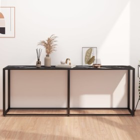 Tempered glass and black marble console table 200x35x75.5 cm by , Side tables - Ref: Foro24-331689, Price: 96,41 €, Discount: %