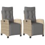 Reclining garden armchair with 2 beige PE rattan footrests. by , Garden chairs - Ref: Foro24-365245, Price: 248,74 €, Discoun...