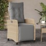 Reclining garden armchair with 2 beige PE rattan footrests. by , Garden chairs - Ref: Foro24-365245, Price: 248,74 €, Discoun...