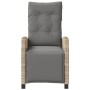 Reclining garden armchair with 2 beige PE rattan footrests. by , Garden chairs - Ref: Foro24-365245, Price: 248,74 €, Discoun...