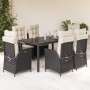 Set de comedor de jardín 7 pzas y cojines ratán sintético negro de , Conjuntos de jardín - Ref: Foro24-3213062, Precio: 896,2...