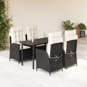 Set de muebles jardín 5 pzas con cojines ratán sintético negro de , Conjuntos de jardín - Ref: Foro24-3213167, Precio: 585,00...