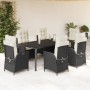 7-piece garden dining set with black synthetic rattan cushions by , Garden sets - Ref: Foro24-3213171, Price: 935,15 €, Disco...