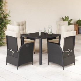 Set de muebles jardín 5 pzas con cojines ratán sintético negro de , Conjuntos de jardín - Ref: Foro24-3213060, Precio: 577,21...