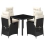 5-piece garden furniture set with black synthetic rattan cushions by , Garden sets - Ref: Foro24-3213060, Price: 576,70 €, Di...