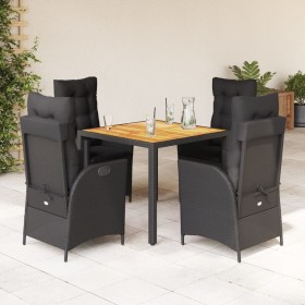 Set de muebles jardín 5 pzas con cojines ratán sintético negro de , Conjuntos de jardín - Ref: Foro24-3213095, Precio: 627,99...