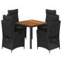 Set de muebles jardín 5 pzas con cojines ratán sintético negro de , Conjuntos de jardín - Ref: Foro24-3213095, Precio: 627,99...