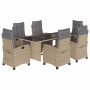 7-piece garden dining set with beige synthetic rattan cushions by , Garden sets - Ref: Foro24-3212928, Price: 910,79 €, Disco...