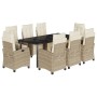 Set comedor de jardín 9 pzas con cojines ratán sintético beige de , Conjuntos de jardín - Ref: Foro24-3213015, Precio: 1,00 €...