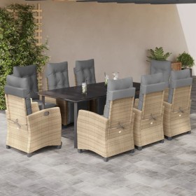 Garten-Essgruppe 9-teilig mit Kissen aus synthetischem Rattan in Beige. von , Gartensets - Ref: Foro24-3213029, Preis: 1,00 €...