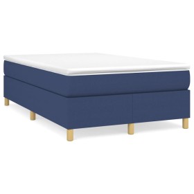 Box spring bed with blue fabric mattress 120x190 cm by , Beds and slatted bases - Ref: Foro24-3269696, Price: 359,99 €, Disco...