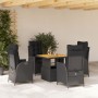 5-piece garden furniture set with black synthetic rattan cushions by , Garden sets - Ref: Foro24-3277446, Price: 575,36 €, Di...