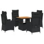 5-piece garden furniture set with black synthetic rattan cushions by , Garden sets - Ref: Foro24-3277446, Price: 575,36 €, Di...