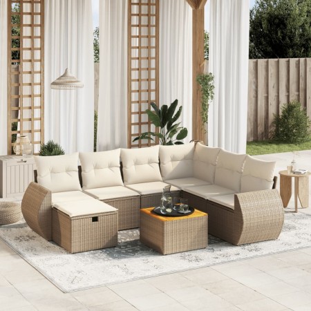 Juego de sofás de jardín con cojines beige 8 pzas ratán PE de , Conjuntos de jardín - Ref: Foro24-3265076, Precio: 650,94 €, ...