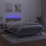 Cama box spring colchón y LED terciopelo gris claro 120x190 cm de , Camas y somieres - Ref: Foro24-3270153, Precio: 385,59 €,...