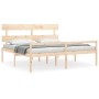 Cama de matrimonio para personas mayores cabecero madera maciza de vidaXL, Camas y somieres - Ref: Foro24-3195366, Precio: 18...