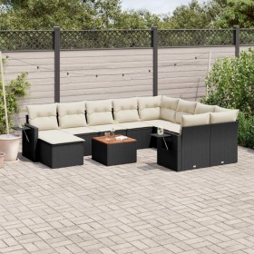 Gartensofagarnitur 11-teilig mit schwarzen Kissen aus synthetischem Rattan. von , Gartensets - Ref: Foro24-3257183, Preis: 69...