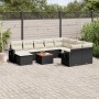 Gartensofagarnitur 11-teilig mit schwarzen Kissen aus synthetischem Rattan. von , Gartensets - Ref: Foro24-3257183, Preis: 66...