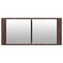 Bathroom cabinet with mirror and LED light, brown oak, 100x12x45 cm by , bathroom vanities - Ref: Foro24-834961, Price: 94,95...