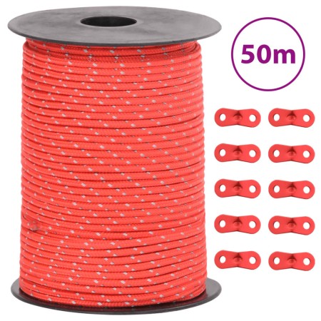 Wind rope with reflective strips and tensioners 50 m 3 mm by , Tent Accessories - Ref: Foro24-4008119, Price: 12,21 €, Discou...