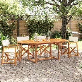 Folding garden chairs 4 units, cream white fabric by , Garden chairs - Ref: Foro24-3208916, Price: 220,15 €, Discount: %