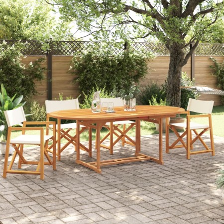 Folding garden chairs 4 units, cream white fabric by , Garden chairs - Ref: Foro24-3208916, Price: 218,99 €, Discount: %