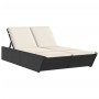 Double sun lounger with black synthetic rattan cushions by , Loungers - Ref: Foro24-368179, Price: 284,99 €, Discount: %