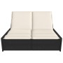 Double sun lounger with black synthetic rattan cushions by , Loungers - Ref: Foro24-368179, Price: 284,99 €, Discount: %