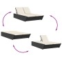 Double sun lounger with black synthetic rattan cushions by , Loungers - Ref: Foro24-368179, Price: 284,99 €, Discount: %