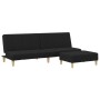 Sofá cama de 2 plazas con taburete tela negro de , Sofás - Ref: Foro24-3258140, Precio: 291,99 €, Descuento: %