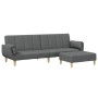 Sofá cama de 2 plazas con taburete tela gris oscuro de , Sofás - Ref: Foro24-3258142, Precio: 329,08 €, Descuento: %