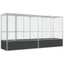 Aviary with silver-colored steel extension 418.5x107x212 cm by , Feet and bird cages - Ref: Foro24-3214267, Price: 537,69 €, ...