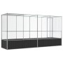 Aviary with silver-colored steel extension 418.5x107x212 cm by , Feet and bird cages - Ref: Foro24-3214267, Price: 537,69 €, ...