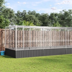 Aviary with silver-colored steel extension 625x207x212 cm by , Feet and bird cages - Ref: Foro24-3214273, Price: 915,10 €, Di...