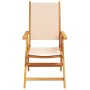 Reclining garden chairs 8 units solid wood and beige fabric by , Garden chairs - Ref: Foro24-3214549, Price: 568,55 €, Discou...