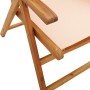 Reclining garden chairs 8 units solid wood and beige fabric by , Garden chairs - Ref: Foro24-3214549, Price: 568,55 €, Discou...