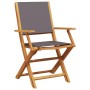 Folding garden chairs 4 pcs solid wood and anthracite fabric by , Garden chairs - Ref: Foro24-3214577, Price: 246,99 €, Disco...