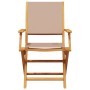 Folding garden chairs 8 pcs solid wood and taupe fabric by , Garden chairs - Ref: Foro24-3214582, Price: 468,60 €, Discount: %