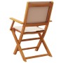 Folding garden chairs 8 pcs solid wood and taupe fabric by , Garden chairs - Ref: Foro24-3214582, Price: 468,60 €, Discount: %