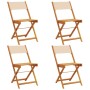 Folding garden chairs 4 pcs solid wood and beige fabric by , Garden chairs - Ref: Foro24-3214619, Price: 165,56 €, Discount: %