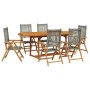 Set de comedor de jardín 7 pzas ratán PE madera acacia gris de , Conjuntos de jardín - Ref: Foro24-3281719, Precio: 741,77 €,...