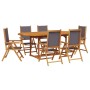 7-piece garden dining set, solid wood with anthracite fabric. by , Garden sets - Ref: Foro24-3281725, Price: 685,99 €, Discou...