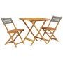 3-teiliges Bistro-Set aus grauem PE-Rattan und Massivholz von , Gartensets - Ref: Foro24-3281863, Preis: 159,99 €, Rabatt: %