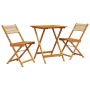 3-piece bistro set made of beige polypropylene and solid wood by , Garden sets - Ref: Foro24-3281759, Price: 148,58 €, Discou...